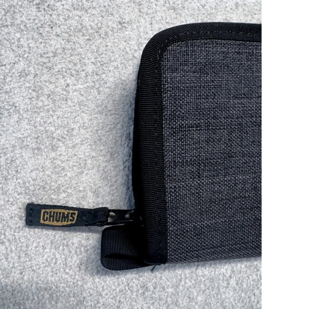 Chums Travel Wallet Unisex OS Charcoal‎ Gray Canvas Zip Around Organizer Pouch